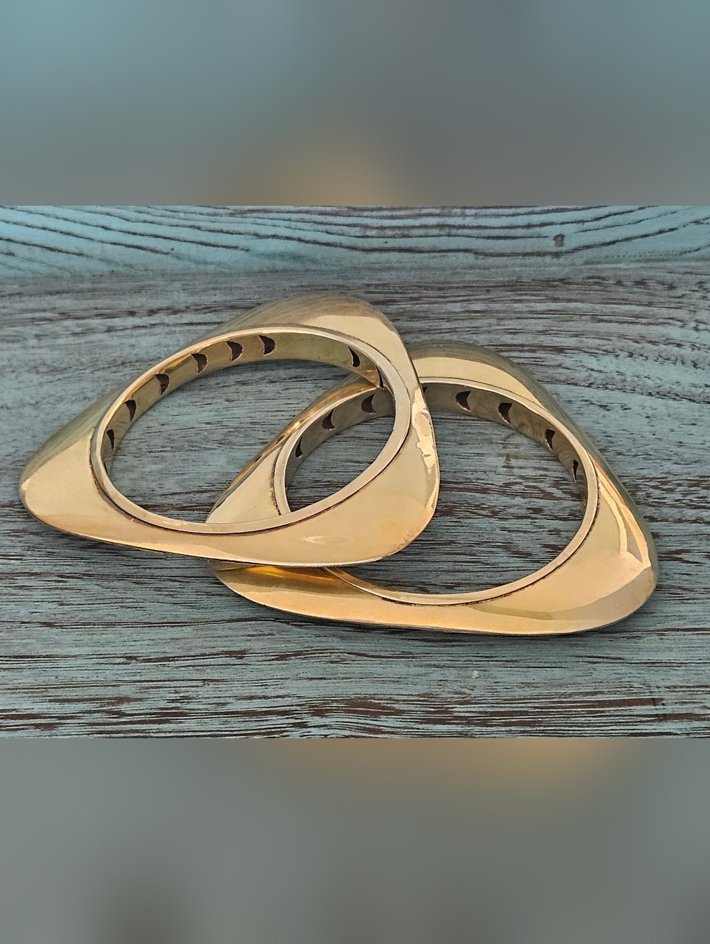 Gold Geometric Triangle Hoop Bracelet - Purchased In Denmark